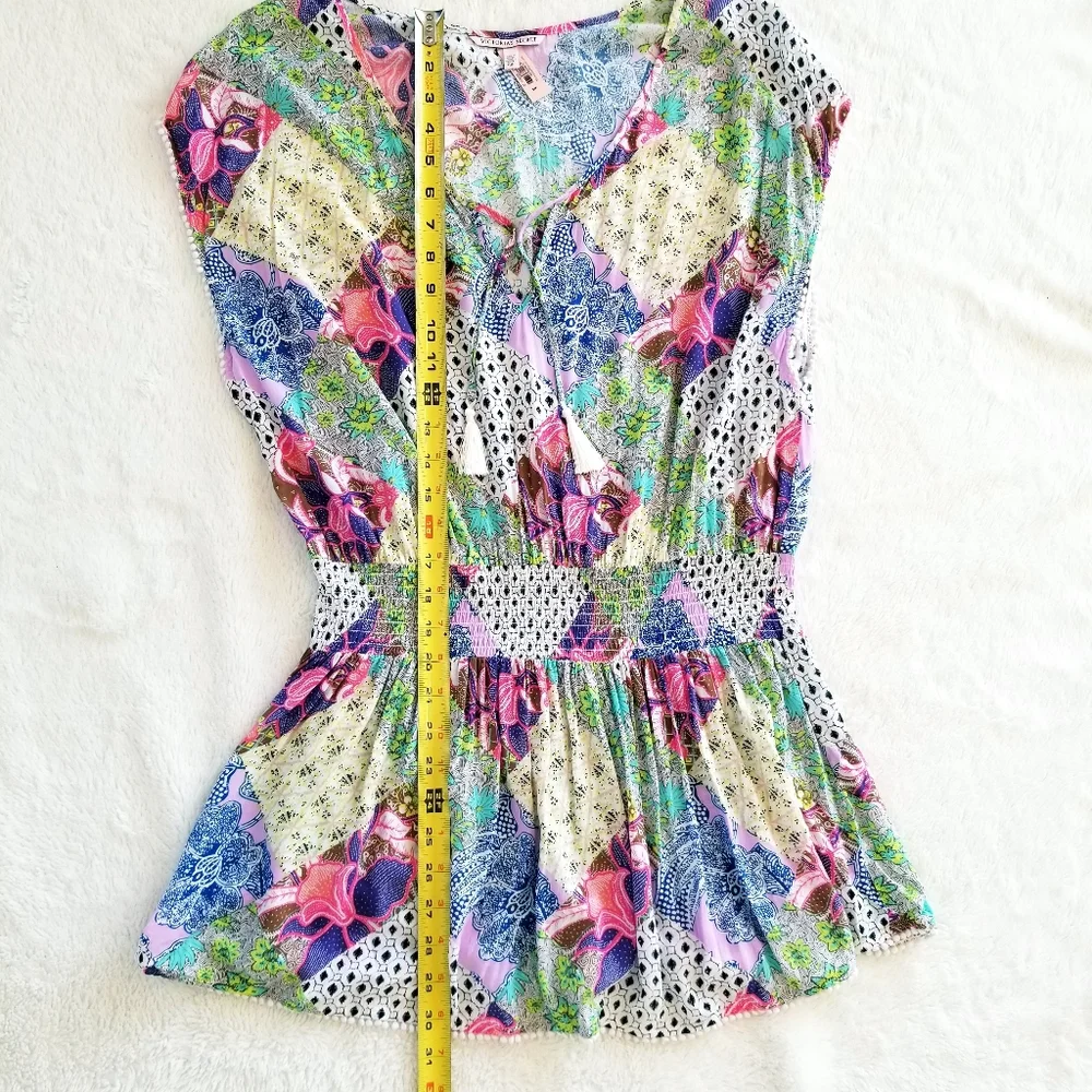 Victoria's Secret Vintage Patchwork Swim Cover-up Skirt Dress NWT Summer Beach - Picture 9 of 13